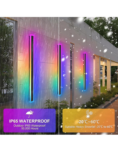 Luz de Pared Exterior RGB KAMLAM 101.6cm IP65 30W Regulable