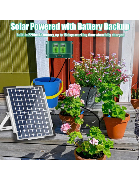 Kit de Riego Solar Automático Lewisia 10W para 50 Plantas