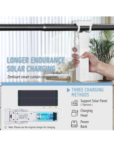 Abre Cortinas Automático Keego con Panel Solar y Control Remoto