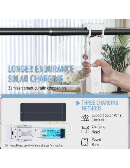 Abre Cortinas Automático Keego con Panel Solar y Control Remoto