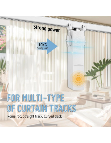 Abre Cortinas Automático Keego con Panel Solar y Control Remoto