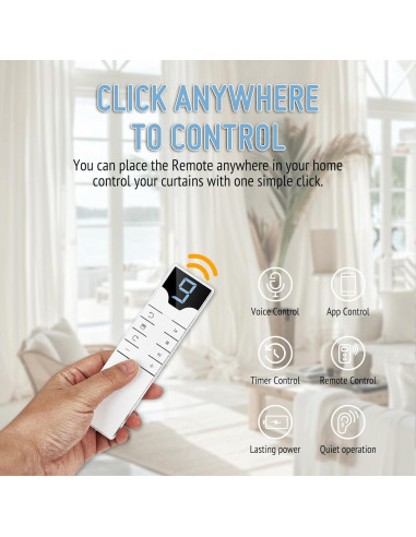 Abre Cortinas Automático Keego con Panel Solar y Control Remoto