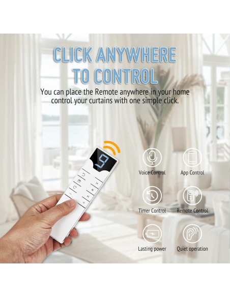 Abre Cortinas Automático Keego con Panel Solar y Control Remoto