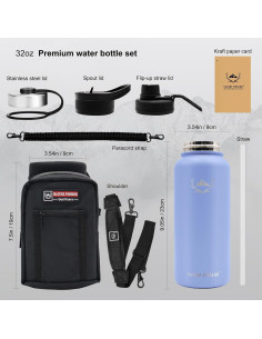 Botella de Agua Aislada NATURE PIONEOR 32oz con Popote 2