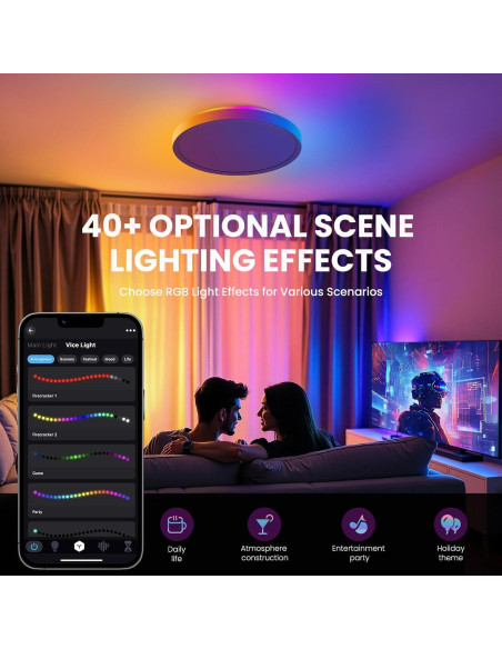 Luz de Techo LED Inteligente Queffigle 30cm RGB 2700-6500K