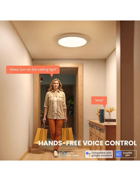 Luz de Techo LED Inteligente Queffigle 30cm RGB 2700-6500K
