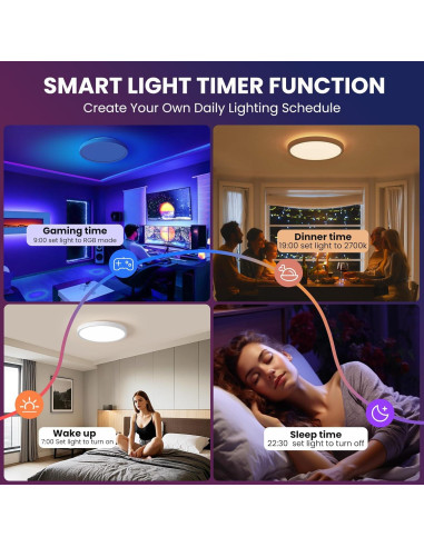 Luz de Techo LED Inteligente Queffigle 30cm RGB 2700-6500K