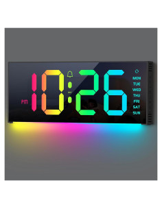 Reloj de Pared Digital Abovsare 33 cm LED con Control Remoto