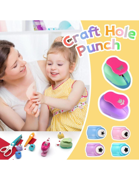 Juego de Manualidades Puncher DIY AMIITRY - 8 Piezas para Niños