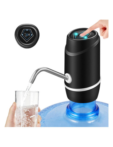 Bomba Dispensadora de Agua YYTONG 5 Galones Carga USB Negra