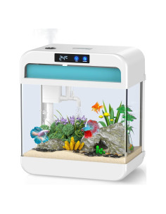 Acuario Inteligente JPHYLL 8.3 Litros con Luz 7 Colores y Humidificador