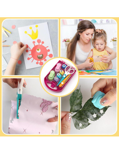 Juego de Manualidades Puncher DIY AMIITRY - 8 Piezas para Niños