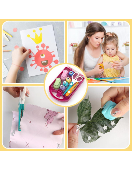 Juego de Manualidades Puncher DIY AMIITRY - 8 Piezas para Niños
