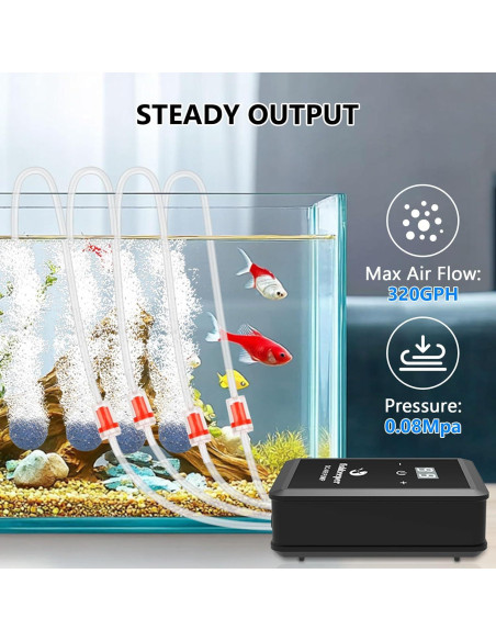 Bomba de Aire para Acuario Fishkeeper 12W 1214 LPH 113-2271L