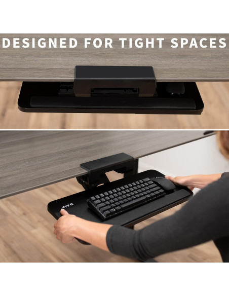 Bandeja de Teclado Ergonómica VIVO MOUNT-KB07B Negra 54cm