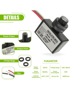 Sensor de Luz Fotocélula EPLZON 120V Control Automático IP65 2