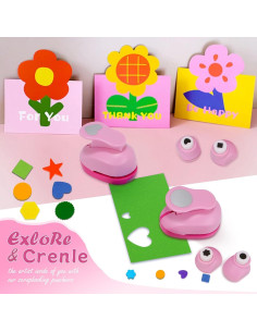 Perforadoras de papel manualidades Lorcornm 10 formas 1" y 0.3" 2