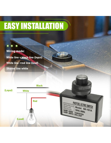 Sensor de Luz Fotocélula EPLZON 120V Control Automático IP65