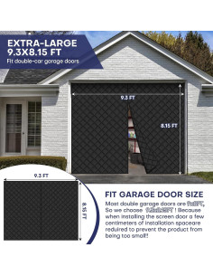 Cortina de Garaje Magnética GREHABOR 2.74x2.44m Impermeable 2