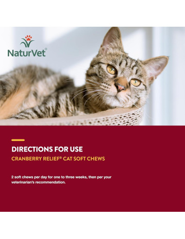 NaturVet Suplemento Gato Alivio de Arándano 60 Masticables