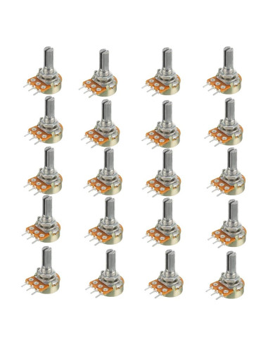 20 Potenciómetros WH148 B1K HiLetgo 1K Ohm 15mm Eje