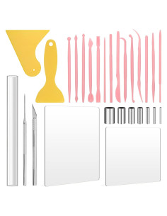 28 Piezas Herramientas de Arcilla Polimérica Pletpet - Rodillo, Cortadores y Esculpido