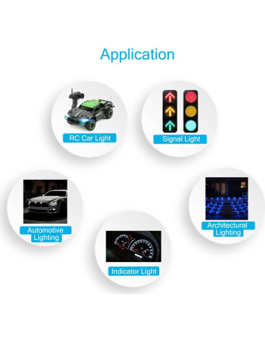 Kit 120 Luces LED 12V Diodo 5mm CHANZON 6 Colores