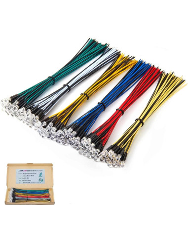 Kit 120 Luces LED 12V Diodo 5mm CHANZON 6 Colores