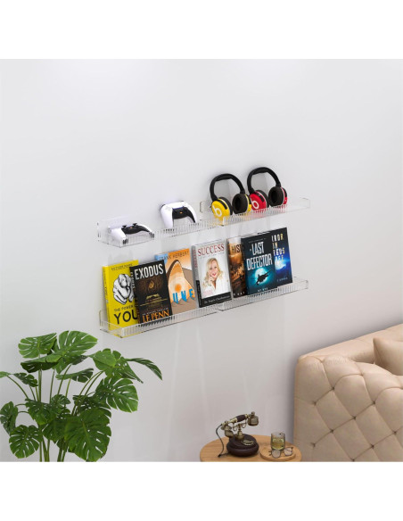 Estantes de Acrílico Cq 2PCS Flotantes 15x10.67cm para Pared