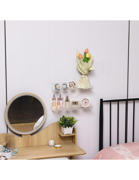 Estantes de Acrílico Cq 2PCS Flotantes 15x10.67cm para Pared