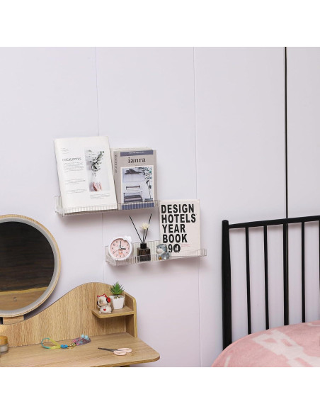 Estantes de Acrílico Cq 2PCS Flotantes 15x10.67cm para Pared