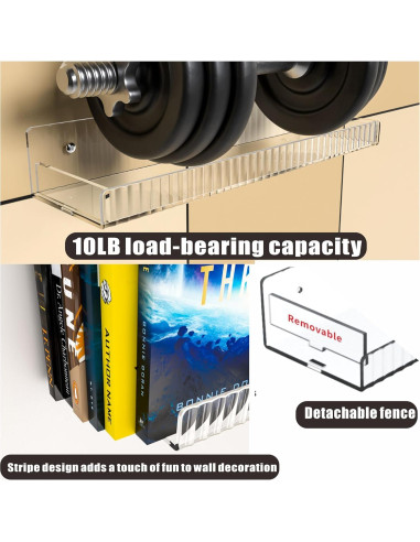 Estantes de Acrílico Cq 2PCS Flotantes 15x10.67cm para Pared