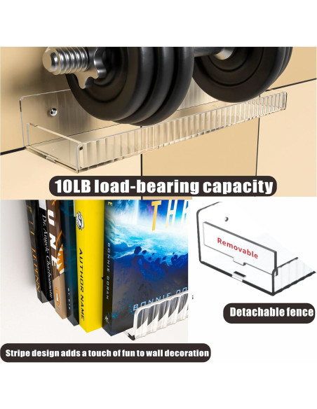 Estantes de Acrílico Cq 2PCS Flotantes 15x10.67cm para Pared