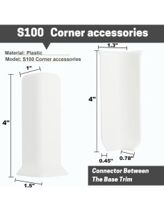 Bloques de Esquina Autoadhesivos COUKIU para Rodapiés 10.16cm Blanco 2