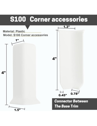 Bloques de Esquina Autoadhesivos COUKIU para Rodapiés 10.16cm Blanco