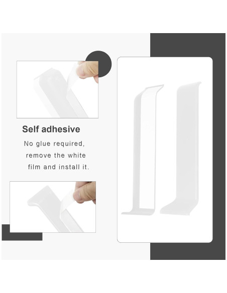 Bloques de Esquina Autoadhesivos COUKIU para Rodapiés 10.16cm Blanco