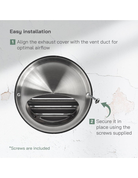 Cubierta de Ventilación Redonda Acero Inoxidable 10 cm - HVAC