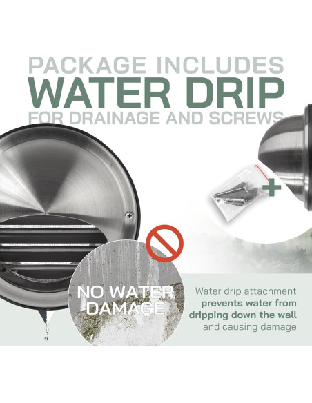 Cubierta de Ventilación Redonda Acero Inoxidable 10 cm - HVAC