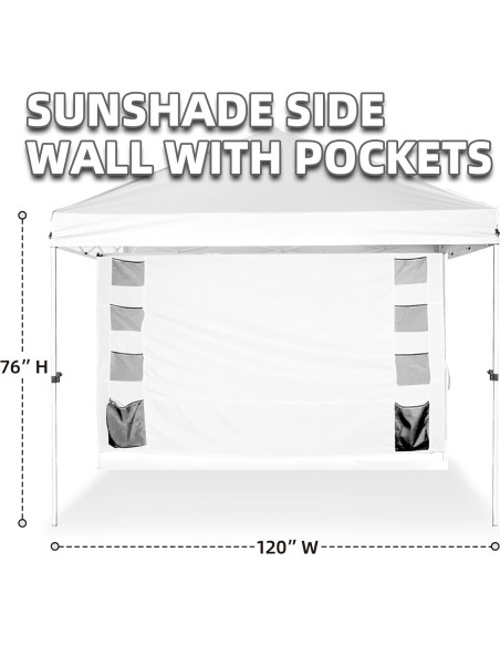 Pared Lateral de Sombra MordenApe para Toldo 10x10, Negro
