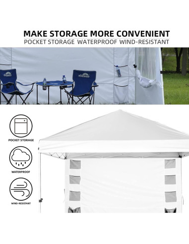 Pared Lateral de Sombra MordenApe para Toldo 10x10, Negro