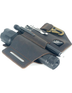 Funda de Cuero Genuino COLEAT EDC para Cinturón 3 en 1 2