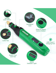 Mini Herramienta Rotativa Inalámbrica Uolor UH071 con 158 Accesorios 2