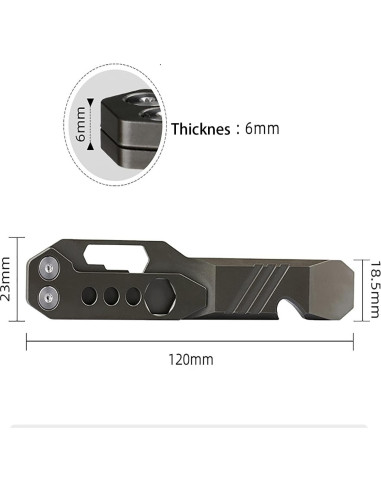 Barra de palanca multifuncional Fanycs de titanio 120mm
