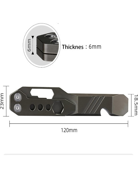 Barra de palanca multifuncional Fanycs de titanio 120mm