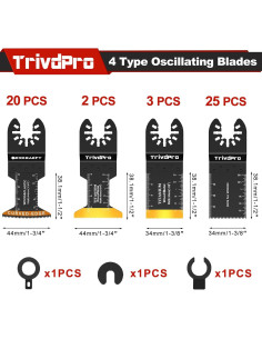Kit de 50 Hojas de Herramienta Oscilante TrivdPro para Metal y Madera 2