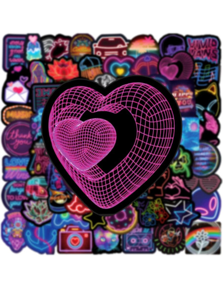 Pack 100 Calcomanías Neón UoYYelly Impermeables para Decorar