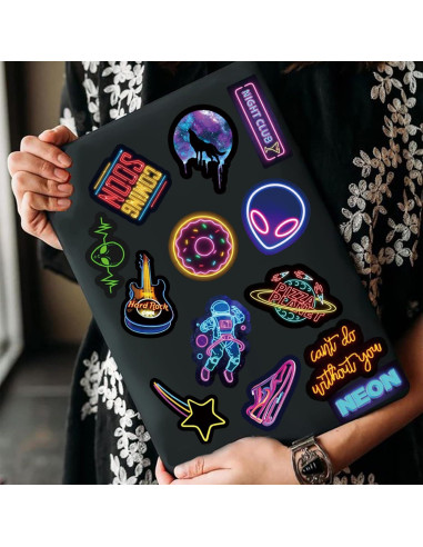 Pack 100 Calcomanías Neón UoYYelly Impermeables para Decorar
