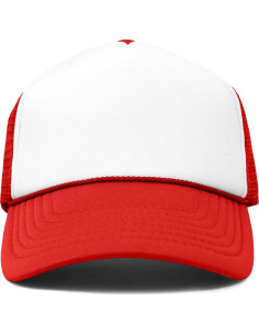 Gorra Trucker Ajustable DALIX para Jóvenes - Rojo/Blanco 2