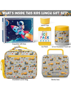 Caja de Almuerzo Bento Fimibuke 32Oz con Tarro Aislado 12Oz 2