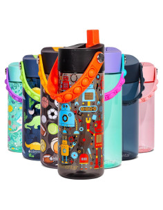 Botella de Agua Tritan Elemental 532ml con Asa Pop-it Azul